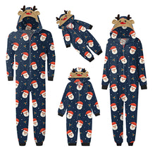 Load image into Gallery viewer, Santa Jumpsuit with hoodie Matching family Christmas Pajama Set