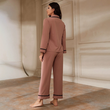Load image into Gallery viewer, Peach Solid Color Cotton Pajamas Set