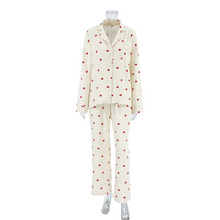 Load image into Gallery viewer, Love Print Pure Cotton Wide Leg Pajamas Set