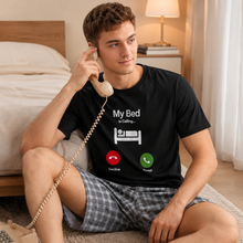 Load image into Gallery viewer, My Bed Is Calling Men’s Graphic Sleep T-Shirt