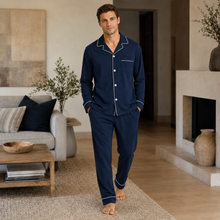 Load image into Gallery viewer, Men’s Cotton Button-Up Pajama Set