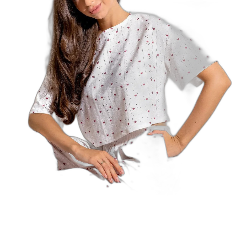 Women's Crop Top Cotton Pajama Set