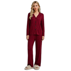 Women's Winter Long-Sleeve Cardigan & Trousers Set