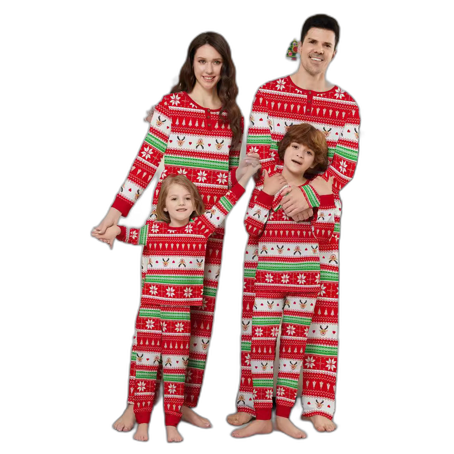 Christmas Deer Head Family Pajama Set