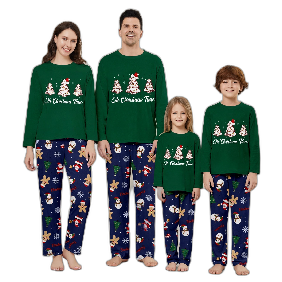 Family Green Christmas Tree Matching Pajama Set