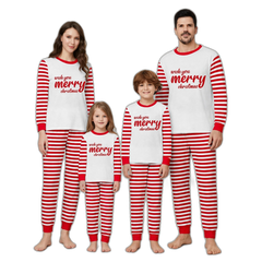 Red and White Striped Family Christmas Pajamas
