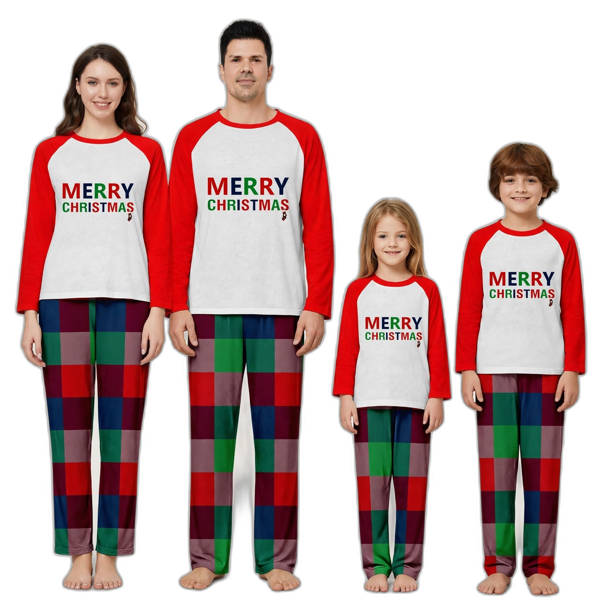 Merry Christmas letter print Matching Family Pajamas Set