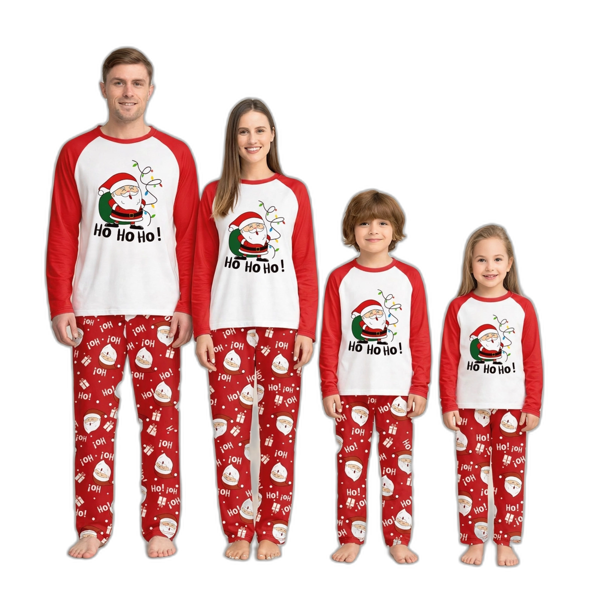 Red & White Santa Family Pajama Set