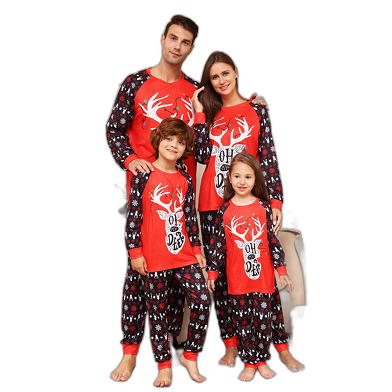Christmas Deer Print Family Pajamas