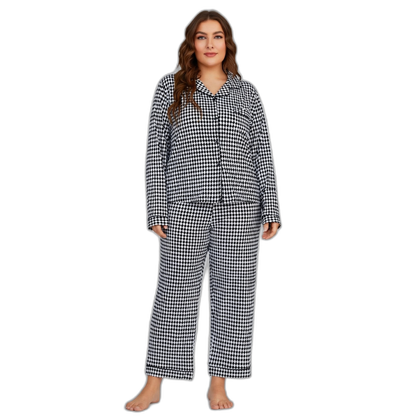 Black & White Plus Size Pajama Set