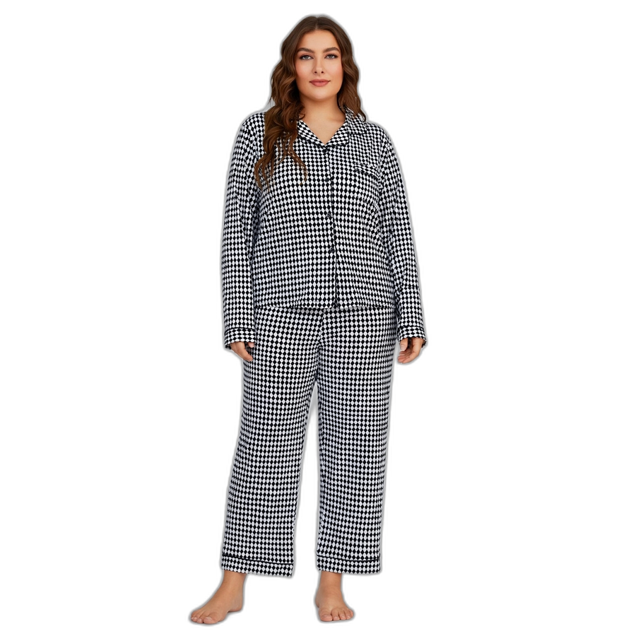 Black & White Plus Size Pajama Set