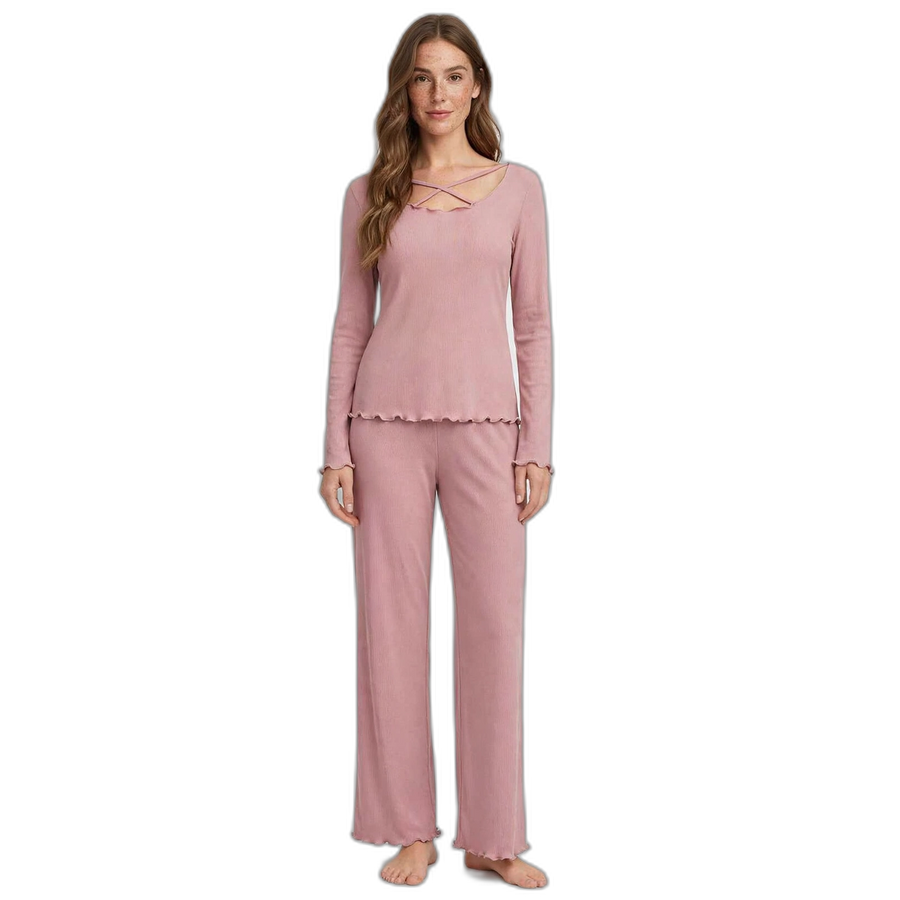 Asymmetric Long Sleeve Pajama Set