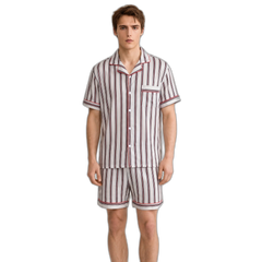 Classic Stripe Men's Short Sleeve Pajama Set