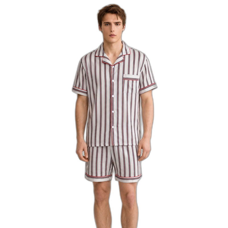 Classic Stripe Men’s Short Sleeve Pajama Set