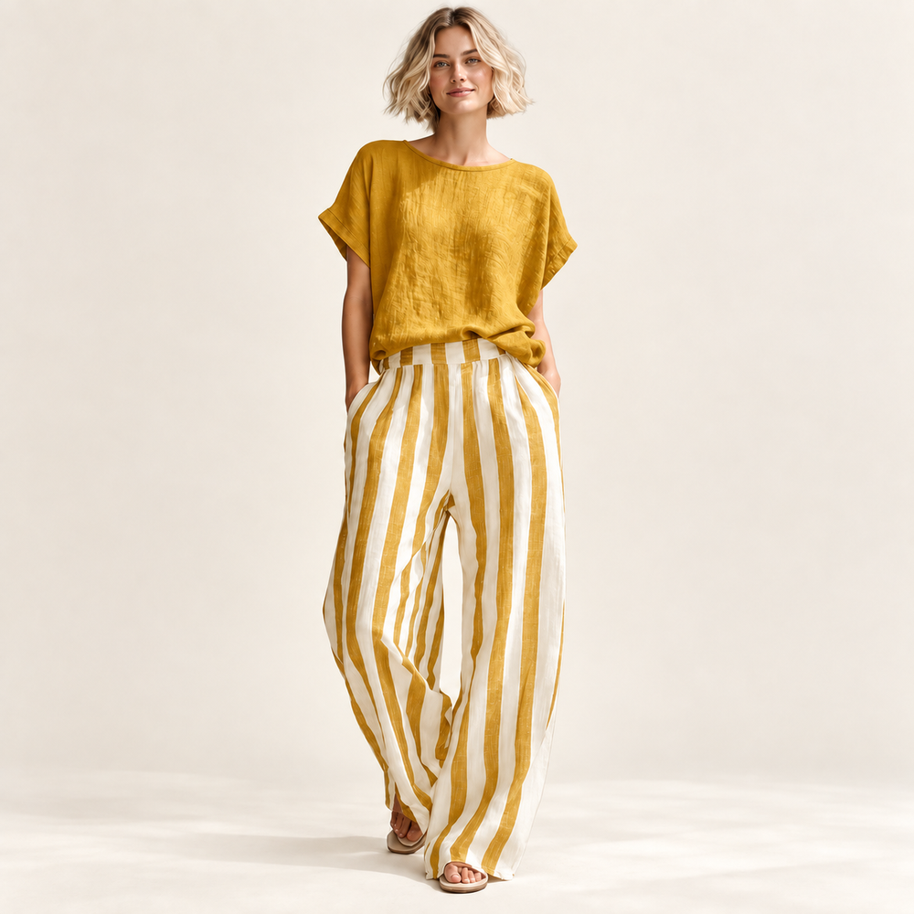Sorrento Stripe Wide-Leg Lounge Set