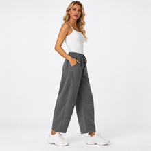Load image into Gallery viewer, Women’s Relaxed Barrel-Leg Ankle Pants with Drawstring &amp; Pockets
