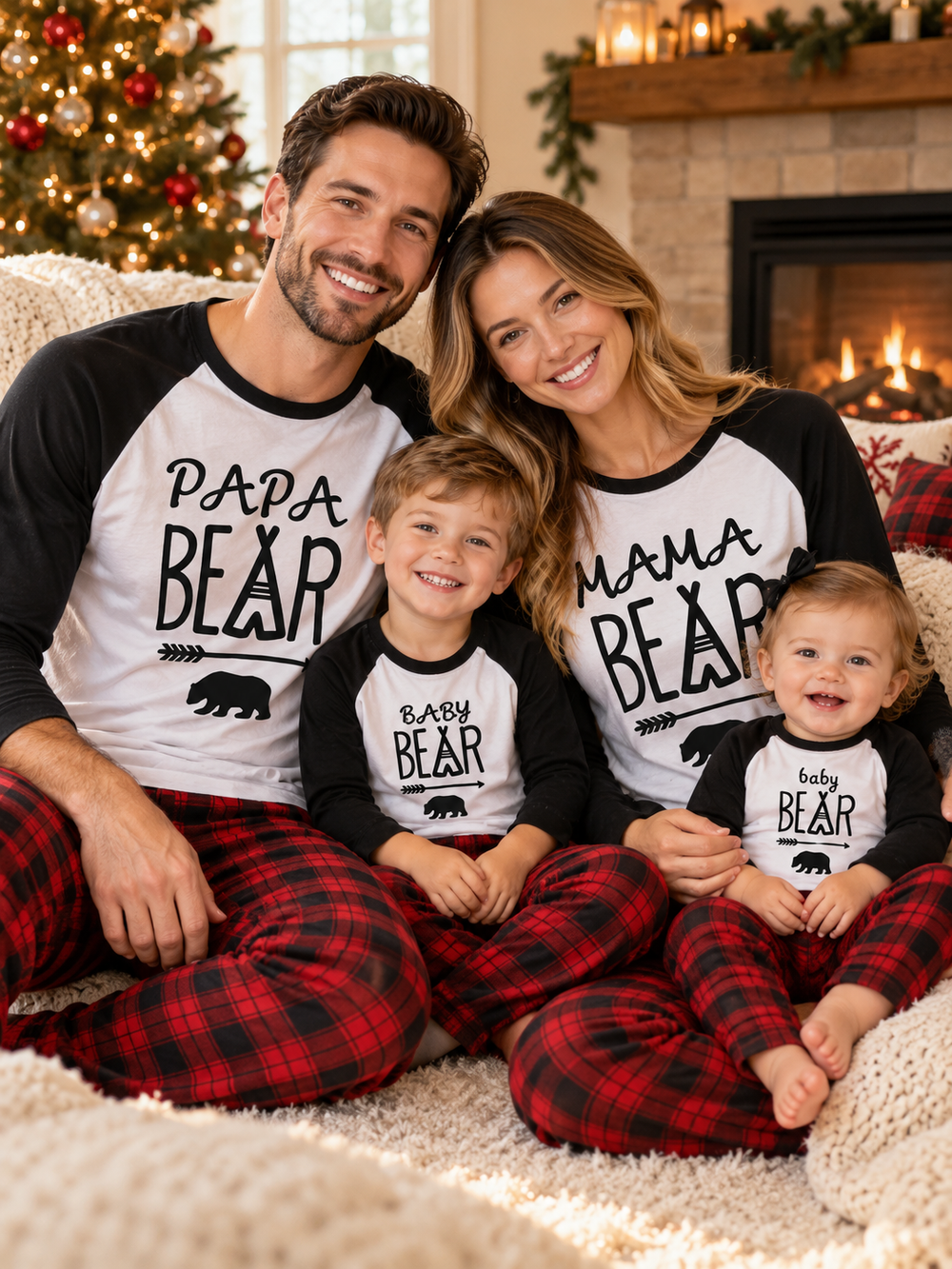 White Bear Family Matching Christmas Pajamas