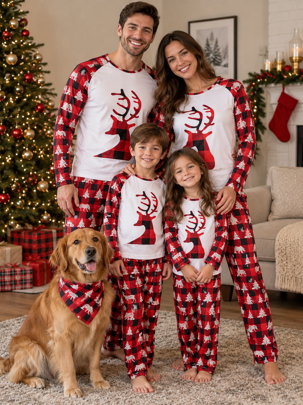Family Deer Print Matching Pajama Set