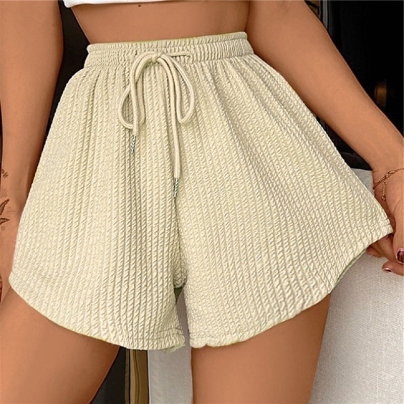 Women's Lace-Up High-Waisted A-Line Shorts