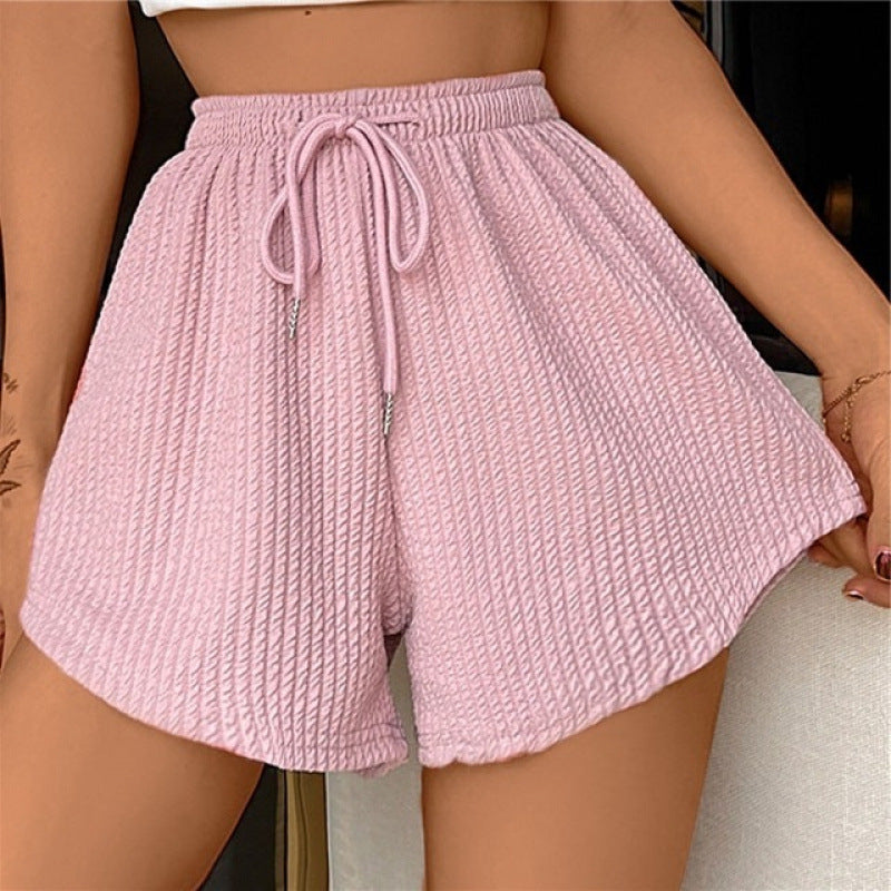 Women's Lace-Up High-Waisted A-Line Shorts