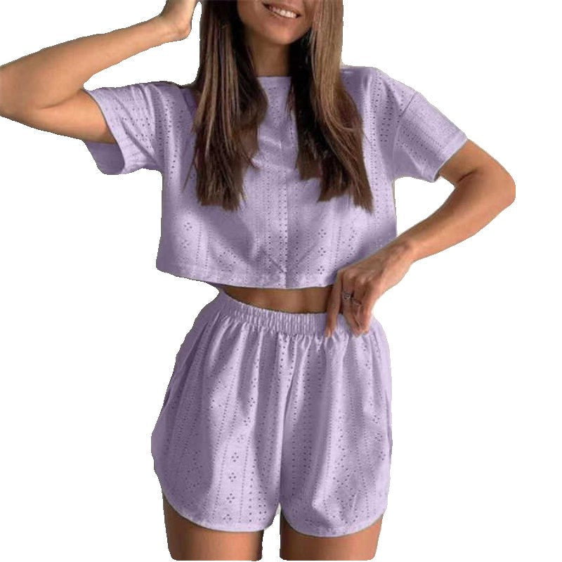 Women's Casual Top & Shorts Pajama Set