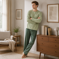 Minimalist Men’s Long Sleeve Pajama Set - back view