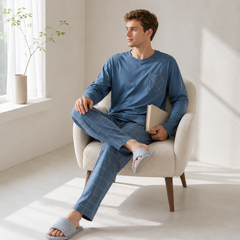 Minimalist Men’s Long Sleeve Pajama Set - side view