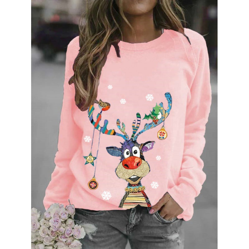 Women's Christmas Long Sleeve Sweatshirt - fabric detail