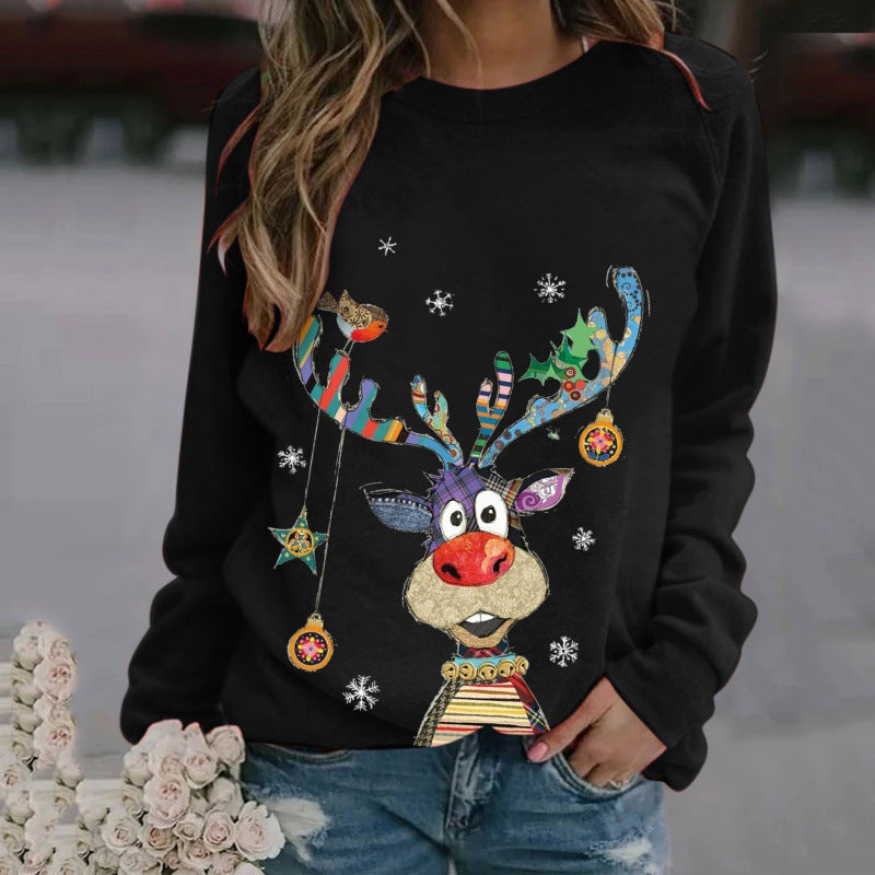 Women's Christmas Long Sleeve Sweatshirt - fabric detail