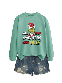 All Your Sweaters Are Ugly Christmas Sweatshirt - fabric detail