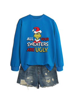 All Your Sweaters Are Ugly Christmas Sweatshirt - fabric detail