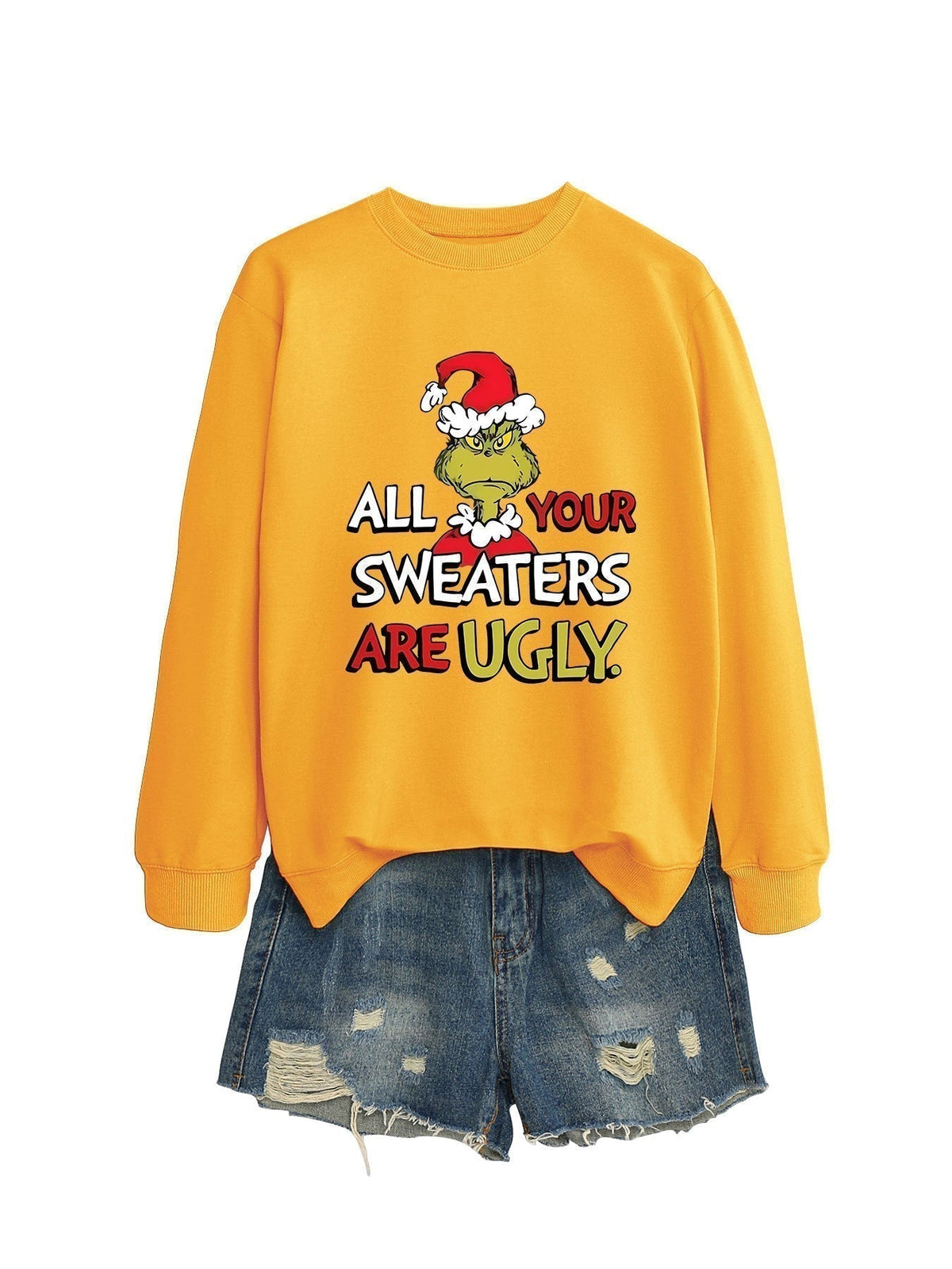 All Your Sweaters Are Ugly Christmas Sweatshirt - model wearing
