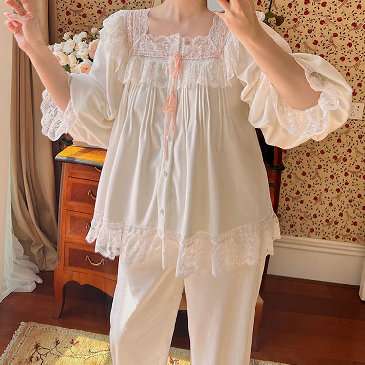 Women's Double-Sided Retro Pajama Set - front view