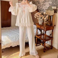 Women's Double-Sided Retro Pajama Set - model wearing