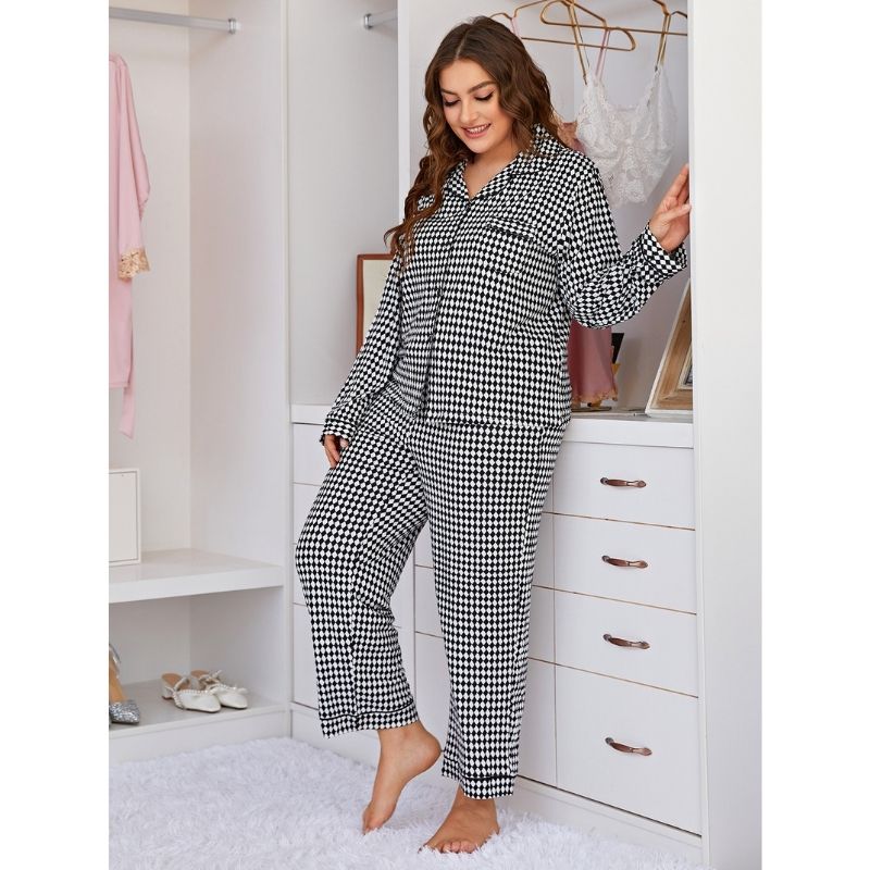 Black & White Plus Size Pajama Set