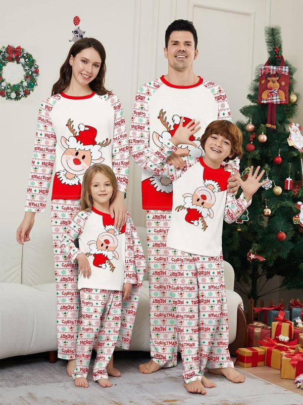 Christmas Deer Print Parent-Child Pajama Set