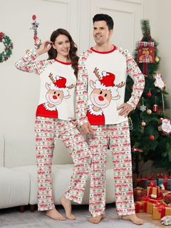 Christmas Deer Print Parent-Child Pajama Set - back view