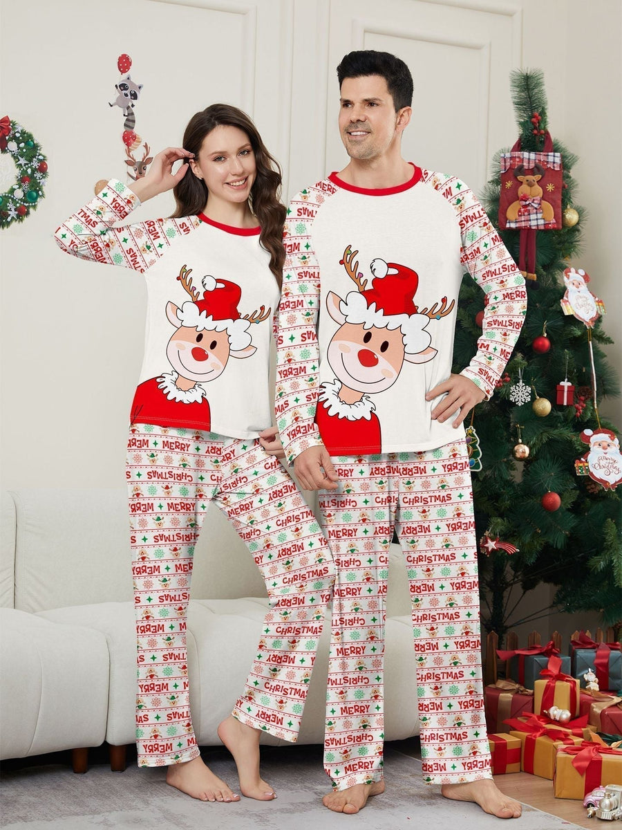 Christmas Deer Print Parent-Child Pajama Set