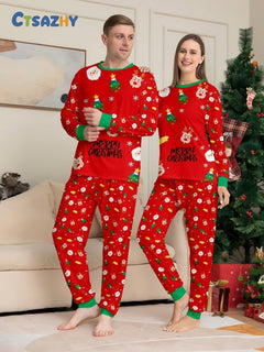 Christmas Print Family Pajama Set - back view