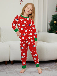 Snowman Print Family Matching Christmas Pajamas - fabric detail