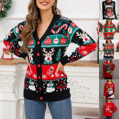 Knitted Cardigan Christmas Ugly Sweater - front view