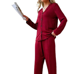 Women's Winter Long-Sleeve Cardigan & Trousers Set - lifestyle shot