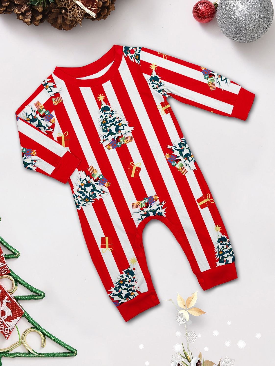 Family Striped Print Matching Pajamas - fabric detail