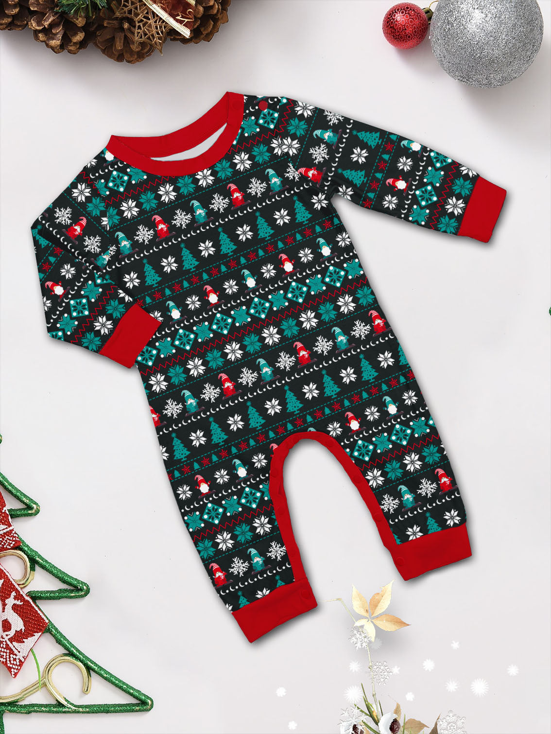 Christmas Tree Snowflake Family Pajama Set - side view