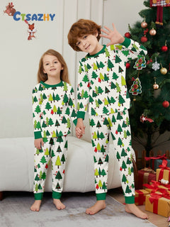 Christmas Tree Family Pajama Set - fabric detail