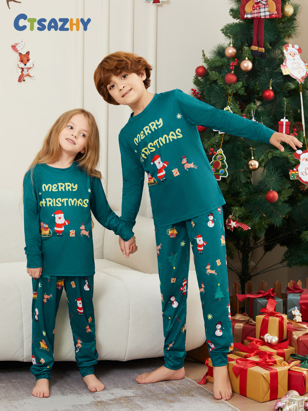 Merry Christmas Family Pajama Set - back view