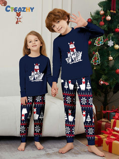 Christmas Ho Ho Ho Family Pajama Set - model wearing
