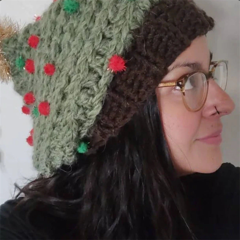 Hand-Crochet Christmas Tree Hat - lifestyle shot