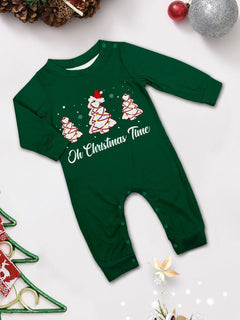 Family Green Christmas Tree Matching Pajama Set - side view