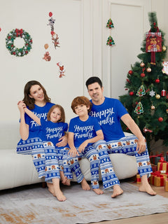 Family Happy Christmas Matching Pajama Set - front view